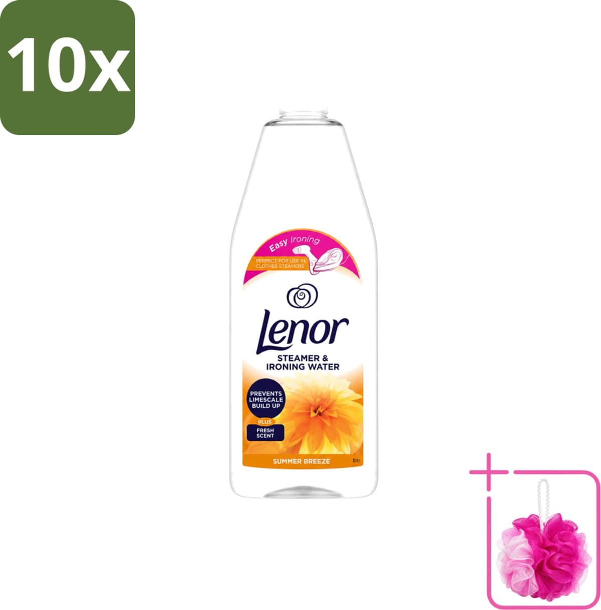 10 x Lenor - Strijkwater - Summer Breeze - Textielverfrisser - 1000 ml - Bulkverpakking - Strijkwater - Douchemop - Zomerse geur — afbeelding 1