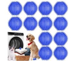 Set van 12 wasballen voor het verwijderen van dierenharen - Wasballen voor de was - Herbruikbare wasballen voor huisdiervriendelijke gezinnen - 32 mm reinigingsballen van puur nylon