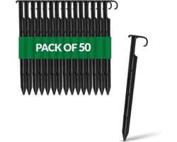 SnelShoppen - 50 Stuks AquaPIN Gartenschlauch Anker Bodenspies voor Tropfschlauch en Perlschlauch - Duurzaam Plastic, 180mm, Anti-Pull Mechanisme, Tui