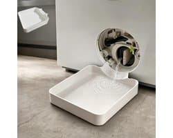 Lekbak wasmachine - 17,8 ×17,8cm - Lekbak voor Wasmachine en Vaatwasser - Opvangbak - universele wasmachine lekbak - Wasmachine opvangbak - afvoerbak - wateropvangbak voor kelder, woning, camper - wit
