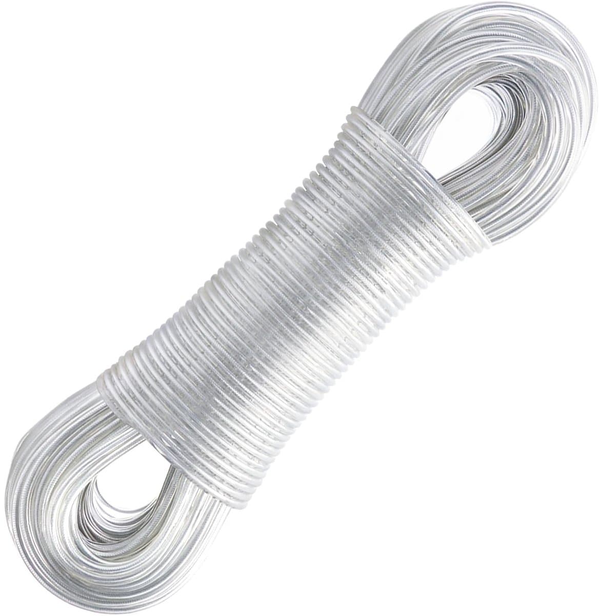 Dailygoods- Waslijn 30 m - Stalen kern - Zware belasting - Roestvrij - Waterdicht - Draagvermogen 220 kg - Wasdraad — afbeelding 1