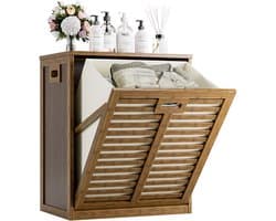 Dailygoods- Wasmandkast 63 Liter - Verwijderbare Waszak - Metalen Handgreep - Kantelbaar - Multifunctioneel - Geschikt voor Keuken/Badkamer - Opbergkast