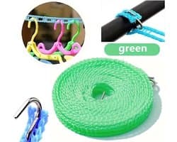 3 Meter Waslijn Met Antislip I Winddicht, Sterk en Verdikt I Voor Binnen En Buiten Drogen I PVC I Groen