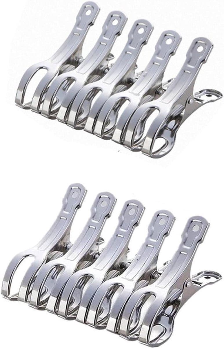 Grote Wasgoed Clips voor het Drogen van Kleding en Strandlakens - 10 Stuks — afbeelding 1