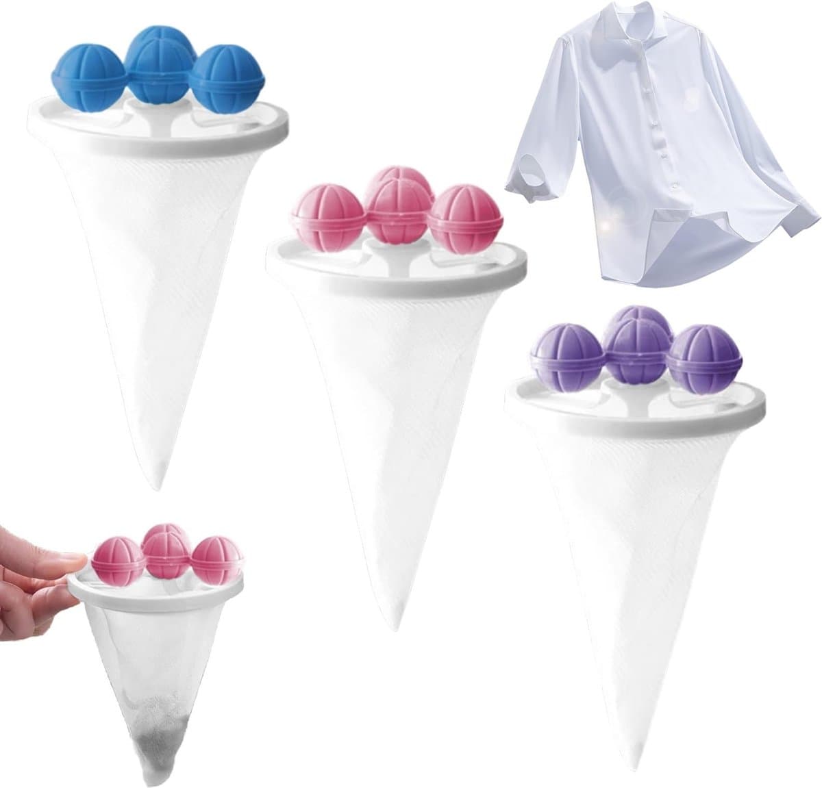 Solidchoice - Herbruikbare Pluisvangers voor de Wasmachine, Set van 3 — afbeelding 1