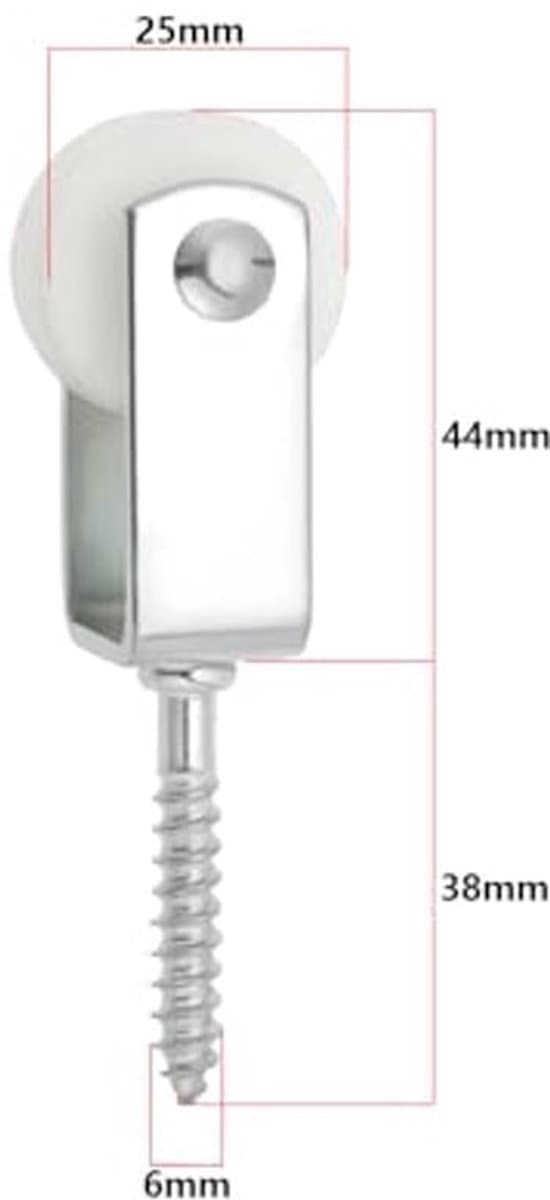 10 stuks 25mm Katrol Touw Nylon Hangende Katrollen Waslijn Katrollen voor Binnen Patios Balkons Daken Muurinstallaties 38x6mm — afbeelding 1