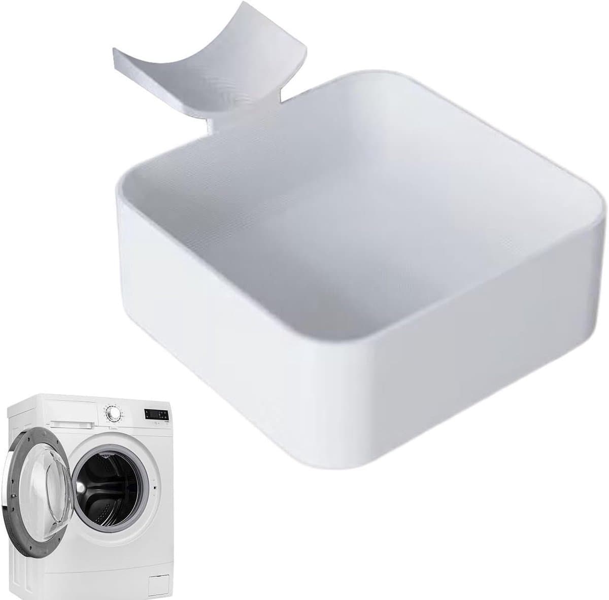 Afvoerbak voor wasmachine - Druppelbak voor wasmachine - Wateropvangbak - Afvoerbak - 12 cm - Overloop- en lekvrij - Universeel type - 3D-geprint - Geschikt voor wasruimtes, kelders, appartementen, garages en stacaravans — afbeelding 1