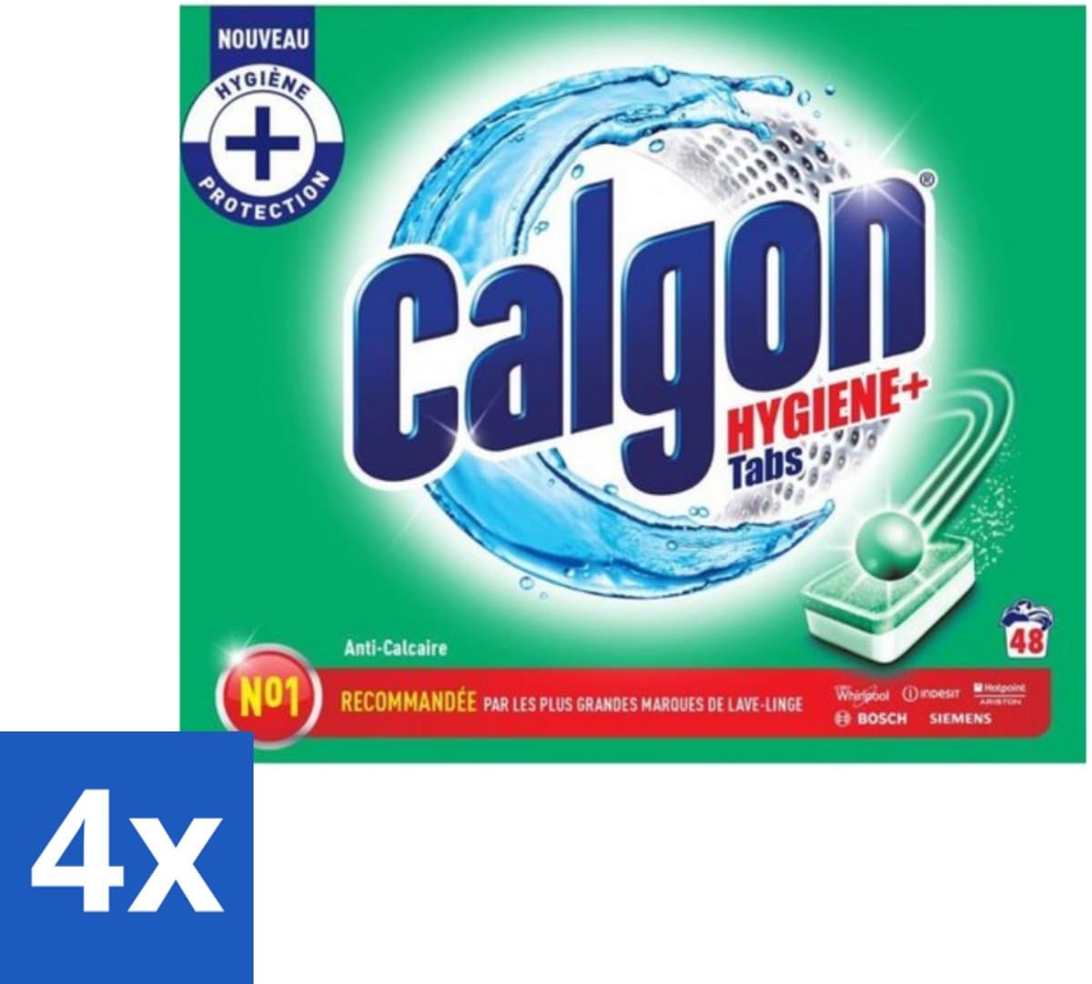 4 x Calgon - Wasmachinereiniger - Tegen Kalkaanslag - 48 Tabletten - Wasmachinereiniger - Kalkverwijderaar - Wasmachineonderhoud - Wasmachinetabletten - Wasmachine Reiniging — afbeelding 1