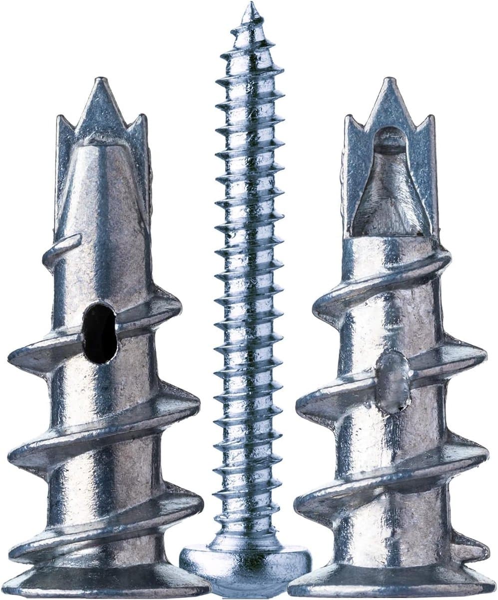 50 stuks, zelfborende gipsplaatdeuvels, metaal met schroeven, voor bevestiging in beton, baksteen, gipsplaten enz — afbeelding 1