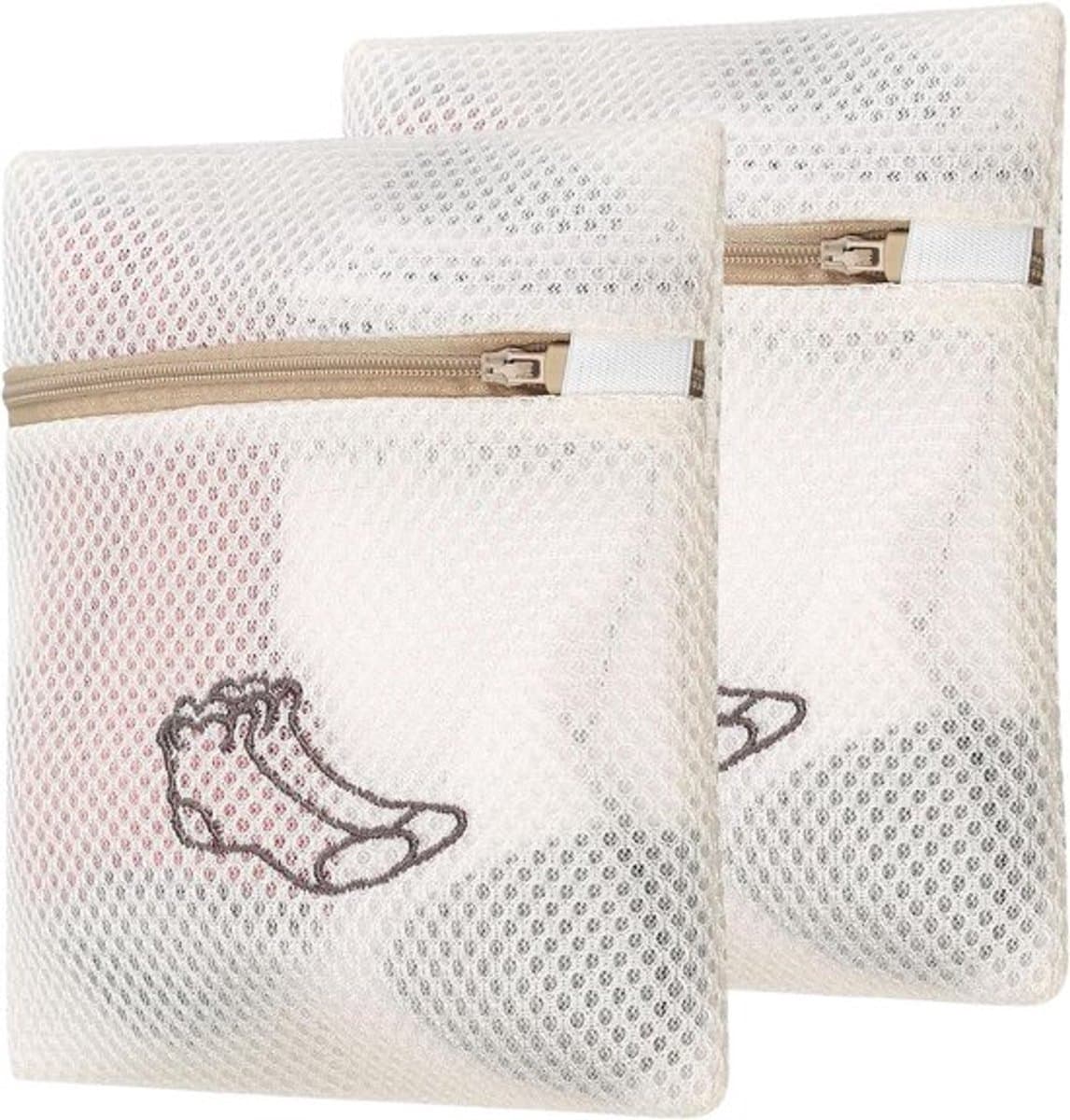 Wasmachine waszakken set van 2, mesh netzakken voor delicate kleding, ondergoed, sokken en beddengoed, 18 x 20 + 40 x 50 cm — afbeelding 1