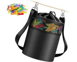 Wasknijpertas met Schouderriem - Blauw - Organizer voor Maximaal 200 Wasknijpers - Waterdicht Oxford Weefsel