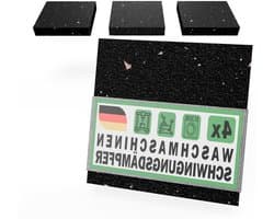 Wasmachine Onderlegger - Anti-Vibratie Mat - Geluid Dempen - Recycled Rubbergranulaat - 4 Stuks 90mm - Zwart