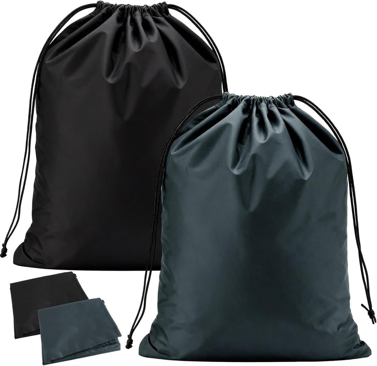 Thijox - 2 Stuks Waszakken voor Op Reis, 91 x 61 cm, Waterdichte Grote Waszakken, Opvouwbare Waszak met Trekkoord, Ideaal voor Camping en Slaapzaal, Z — afbeelding 1