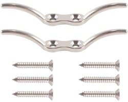 Ophanghaak - 2-pack - Robuust - Verzinkt - Touwbevestiging - Romeinse jaloeziekoord - Waslijn - Geschikt voor Buiten - Zilver.