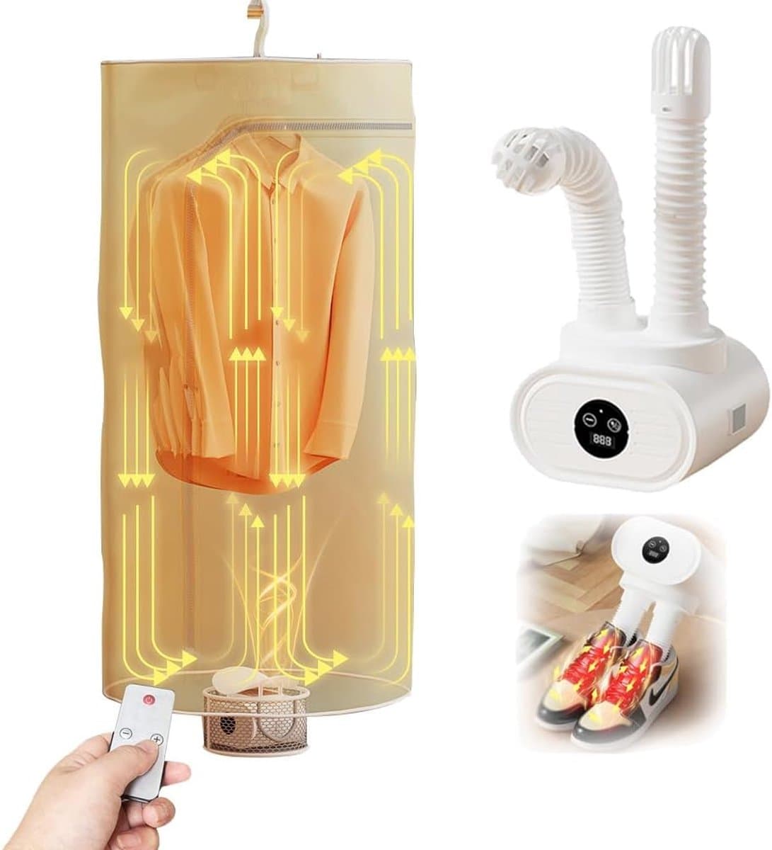 600W Draagbare Elektrische Droger – Mini 3-in-1 Warmtepompdroger – Multifunctioneel Ontwerp – Kleine Hete Luchtdroger – Geschikt voor Kleding, Schoenen, Appartement, Huis, Reizen — afbeelding 1