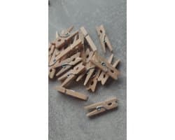 Kleine Mini wasknijpertjes- ca 20 stuks - bruin