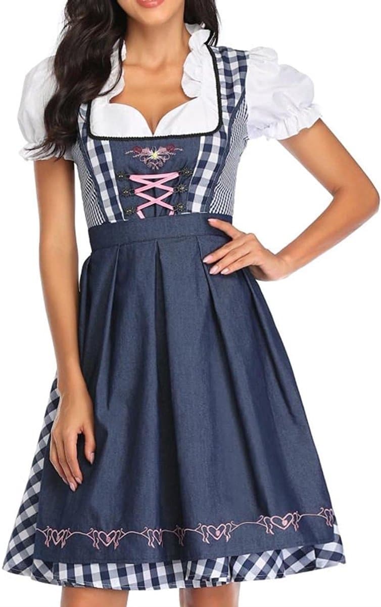 jurk voor dames, Oktoberfest kostuum, jurk met schort, maïs, uniform — afbeelding 1