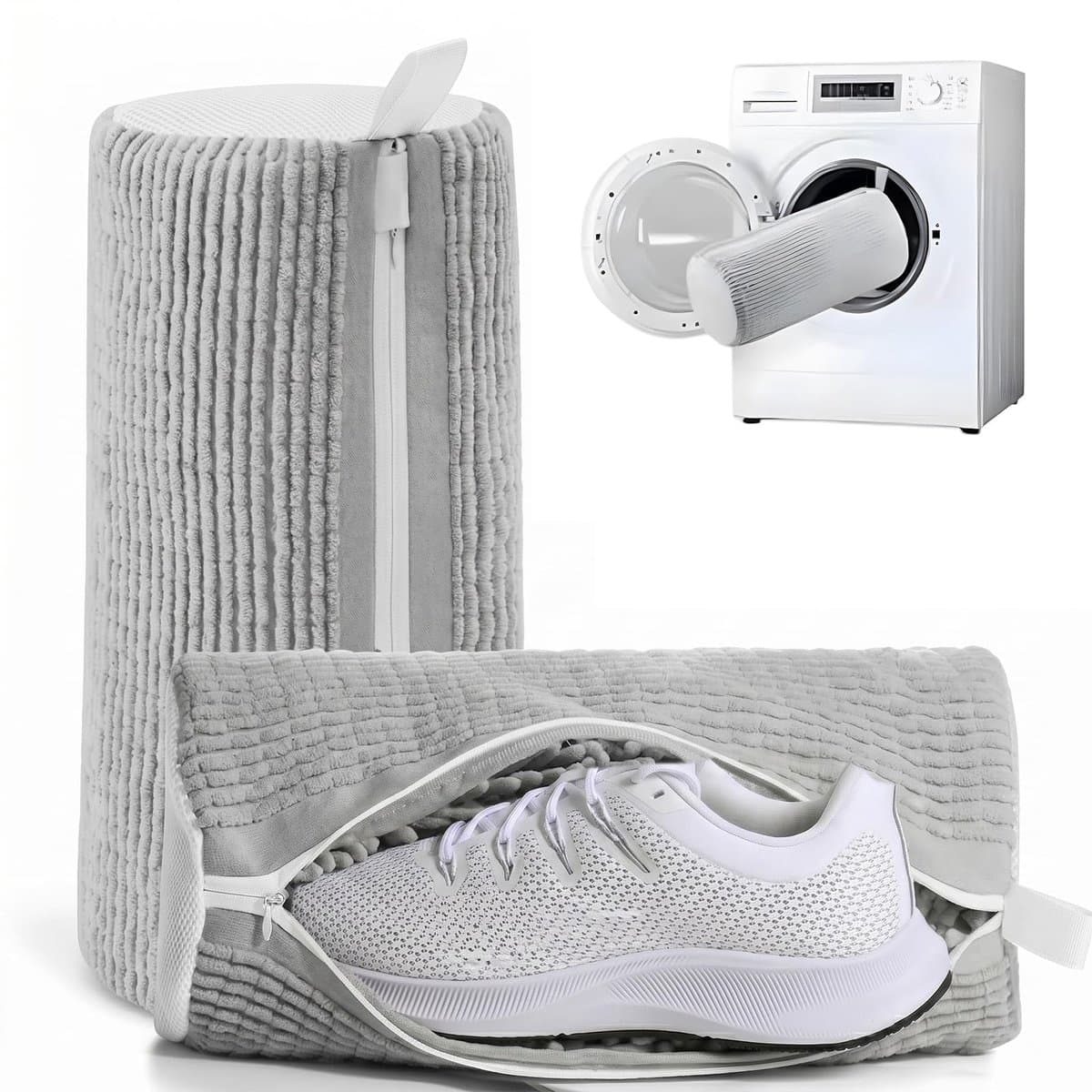 schoenwaszak wasmachine - 2 stuks waszakken schoenen voor wasmachine droger, herbruikbare schoenenzakken wasmachine voor sneakers, 360° dieptereiniging voor alle schoensoorten — afbeelding 1