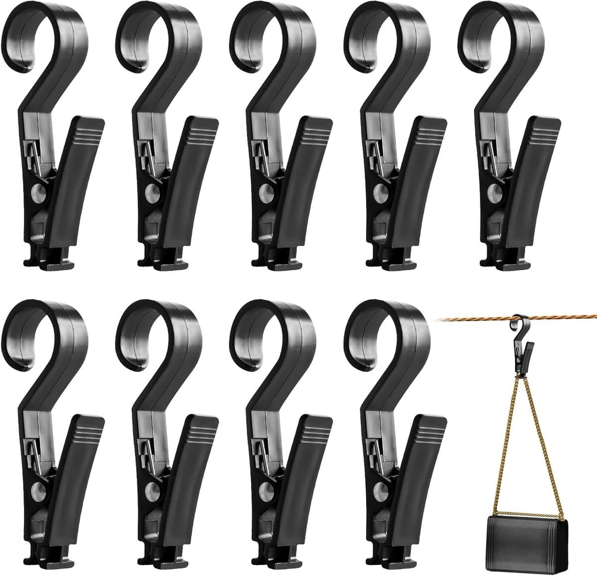 10 Stuks Multifunctionele Kledingknijpers en Tentclips voor Kamperen, Was ophangen en Lampen bevestigen — afbeelding 1