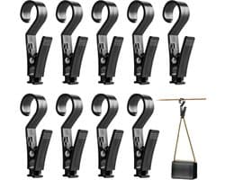 10 Stuks Multifunctionele Kledingknijpers en Tentclips voor Kamperen, Was ophangen en Lampen bevestigen