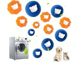 12 stuks dierenhaarverwijderaar, wasmachine, pluisballen, wasmachine, herbruikbare anti-wikkelende wasballen, haarvanger voor dierenharen en pluisjes