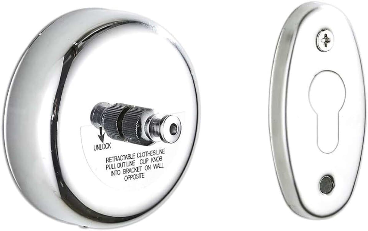 waslijn, wandwaslijn, afneembaar, voor binnen, hotel, badkamer, waslijn, 3 meter (zilver) — afbeelding 1
