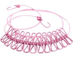 Draagbare Waslijn - Reis Waslijn - Kleding Drogen - Winddicht Ontwerp - 180 cm - Roze
