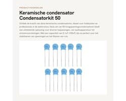 Dailygoods - Keramische condensator - Condensatorkit 50 stuks - Hoogspanningscapaciteit - 1000V 104M 0.1uF - Betrouwbare condensatoren - Geschikt voor...