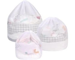Wäschesäcke Set - Wäschenetz Voor Waschmaschine - 3 Stuks Verschillende Maten - Duurzaam Polyester Mesh Met Kordelzug - Voor Ondergoed Babykleding En Oberbekleidung - Grijs Fijnmazig