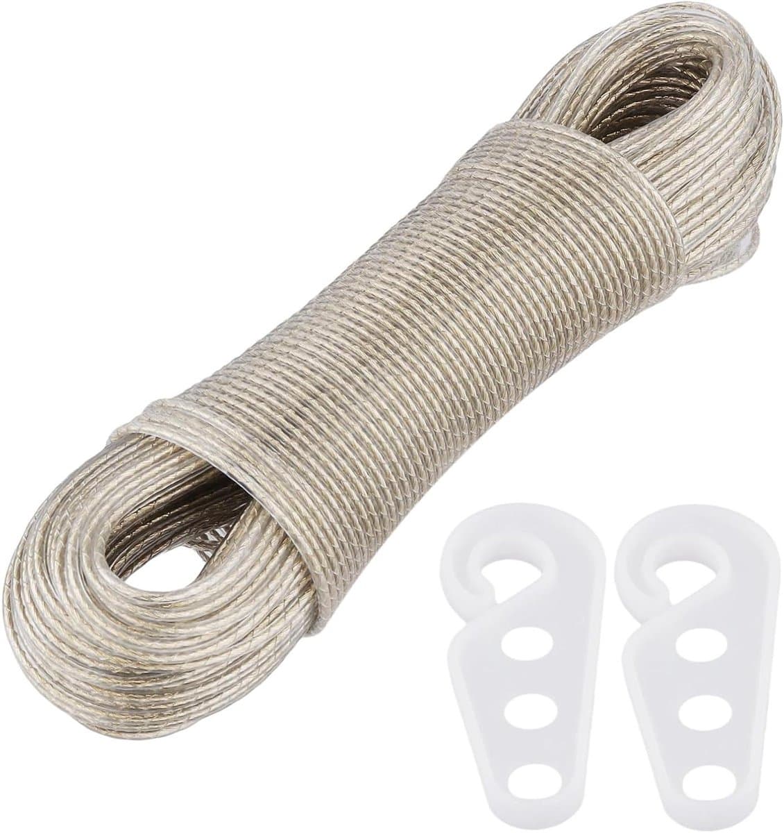 Stalen Waslijn - Kleding Draad - Buiten Wassen - Extra Sterke Kern - 50 Meter - Grijs — afbeelding 1