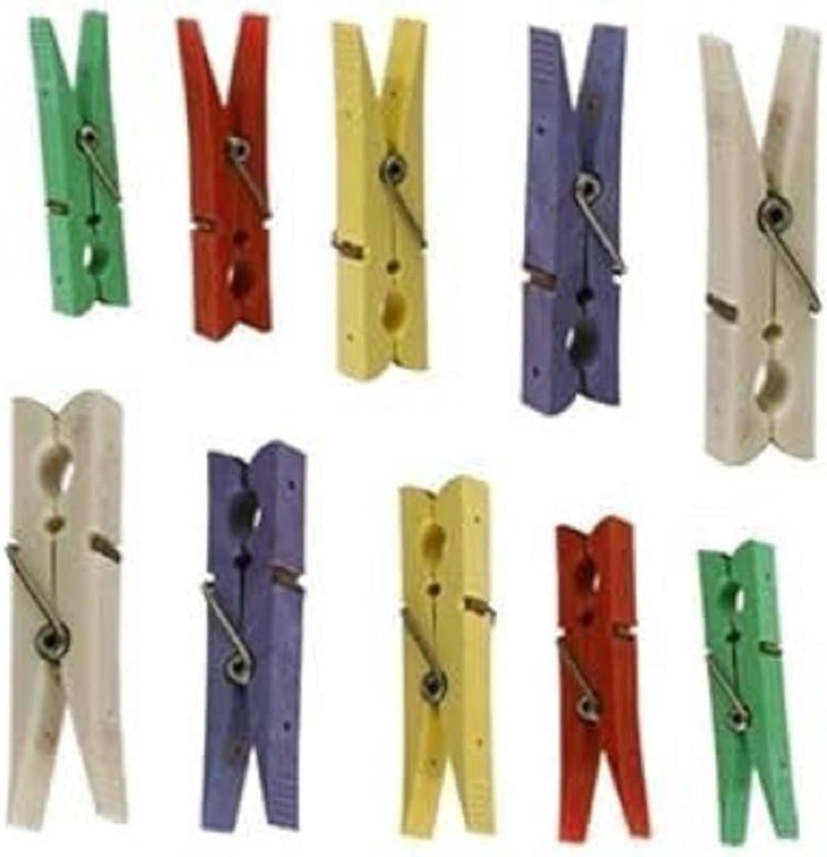 Wasknijpers - Kledinghaken - Kleding Drogen - Hout Kunststof - 15 x 5 x 225 cm - Niet gespecificeerd — afbeelding 1