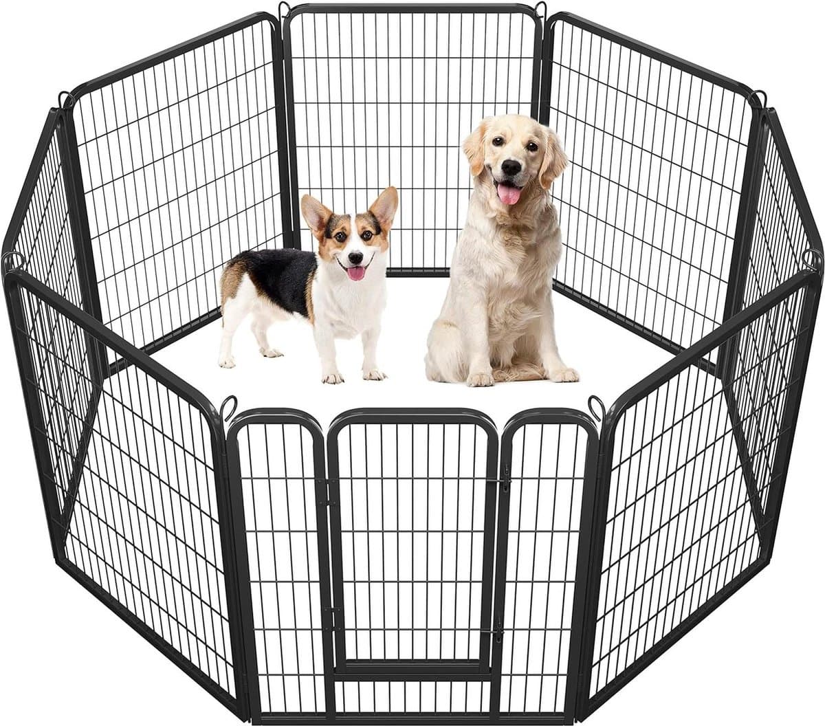 Grondanker hond Puppybox Dierenloopstal Vrijloop Honden Loopstal - 8 panelen - 80 x 100 cm Grondanker hond — afbeelding 1