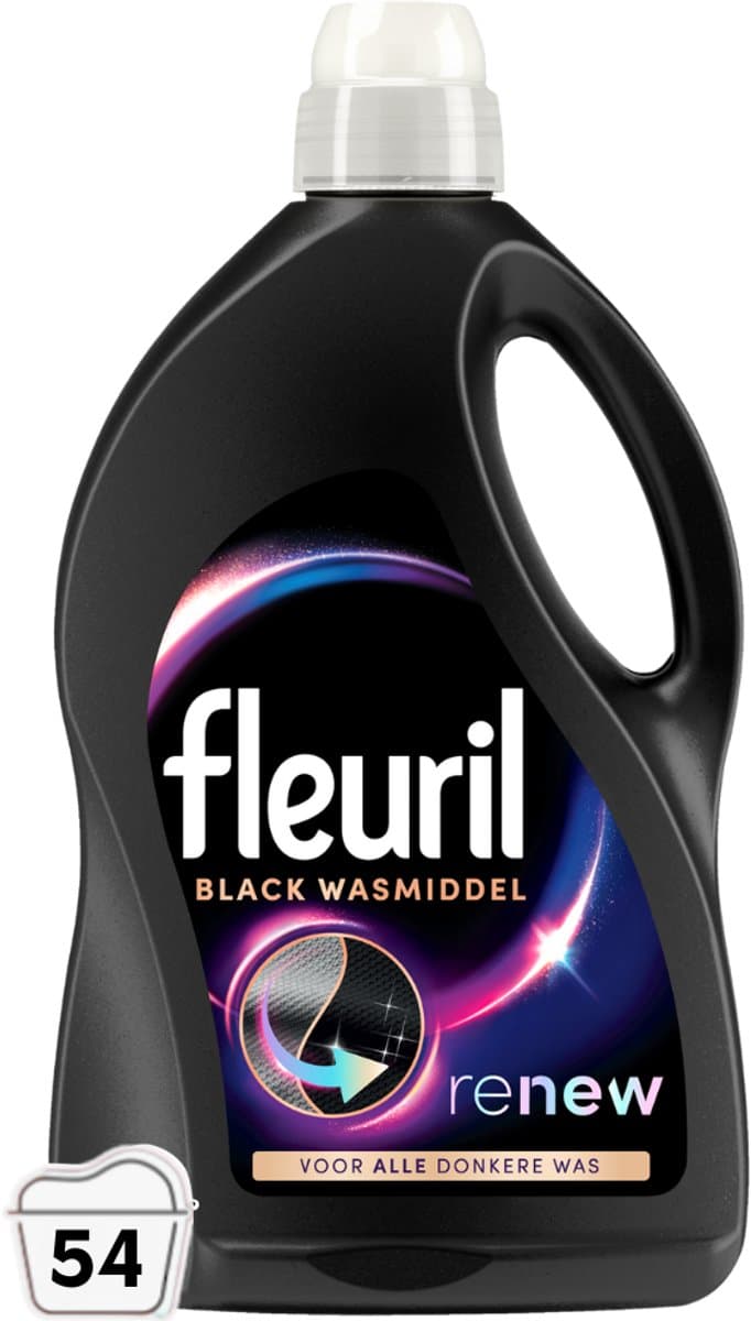 Fleuril Black - Vloeibaar Wasmiddel - Donkere en Zwarte Was - 54 Wasbeurten - Grootverpakking — afbeelding 1