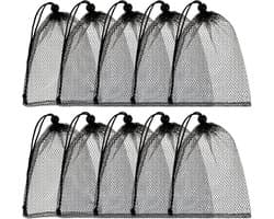 Set van 10 gaaszakjes met trekkoord - Grote nylon waszakken van gaas - Te gebruiken als cadeauzakjes, vaatwaszakjes - Met schuifbaar trekkoord - Geschikt voor keuken, sieraden, huwelijksgeschenken, huishoudelijke artikelen (30 x 40 cm)