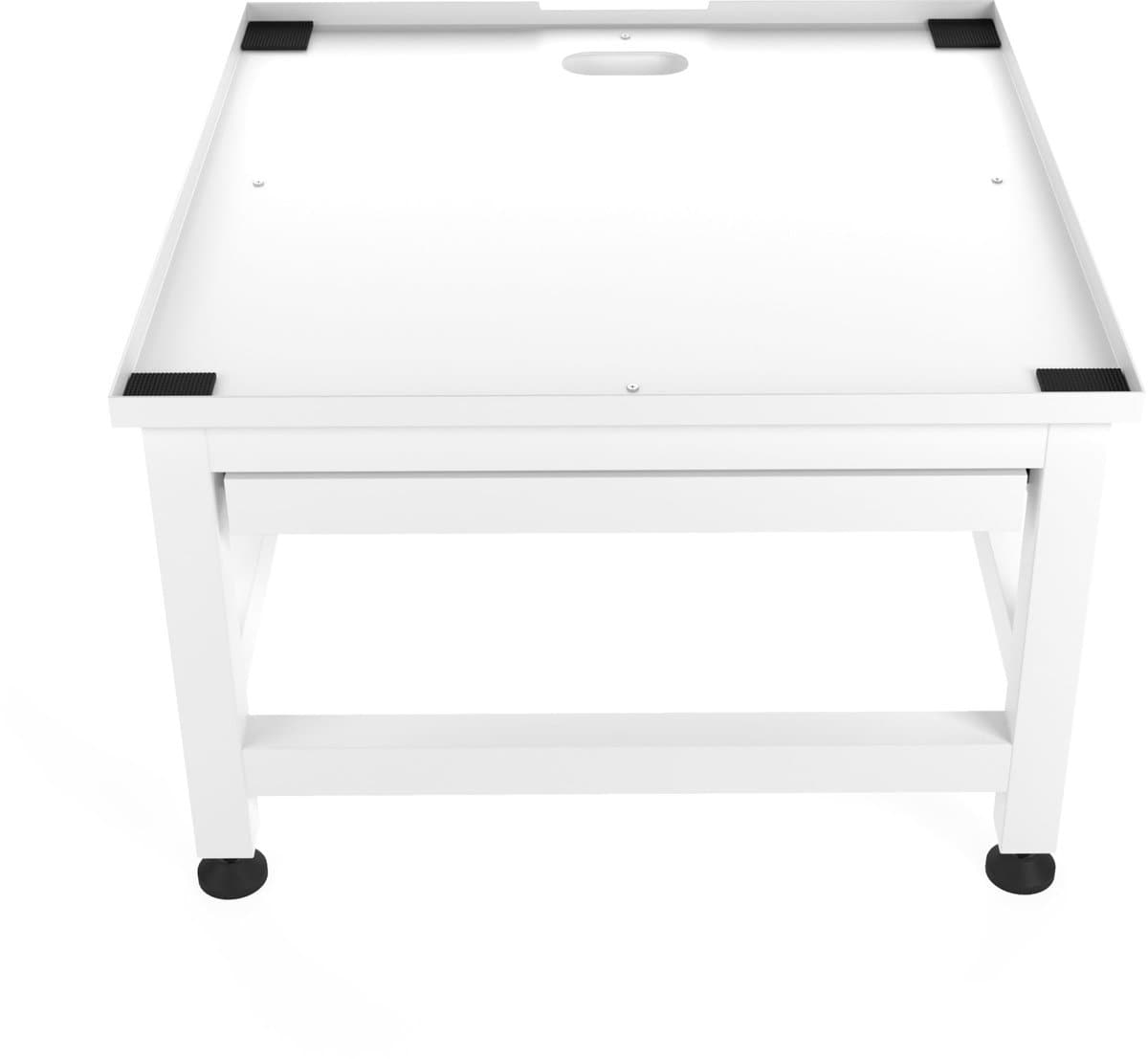 Wasophoogte® Wasmachine verhoger met uittrekbaar plateau - Wasmachine opbouwmeubel - Wasmachine sokkel - 42cm hoog - Wit - Universeel - 65*60,5 (LxB) - Inclusief wandbeugels — afbeelding 1