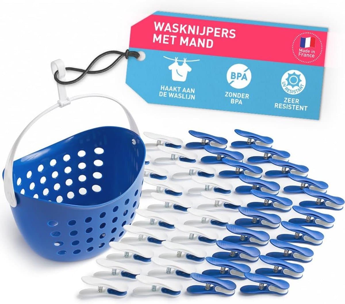 Zachte clips met mandje - Premium wasknijpers voor een duurzaam huishouden — afbeelding 1
