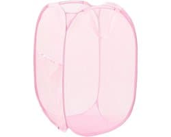 Opvouwbare wasmand - Waszak - Opvouwbare wasmand - Pop-up wasmand met verstevigde handgreep - Geschikt voor zakenreizen - Toerisme en kamperen - Roze - 58*36*36cm