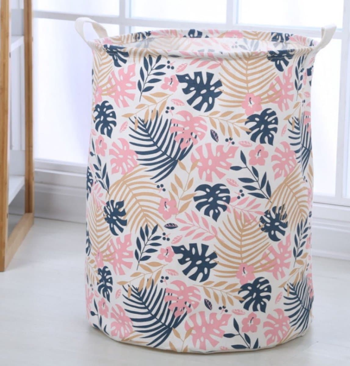 Wasmand met blad motief 50x40 cm — afbeelding 1