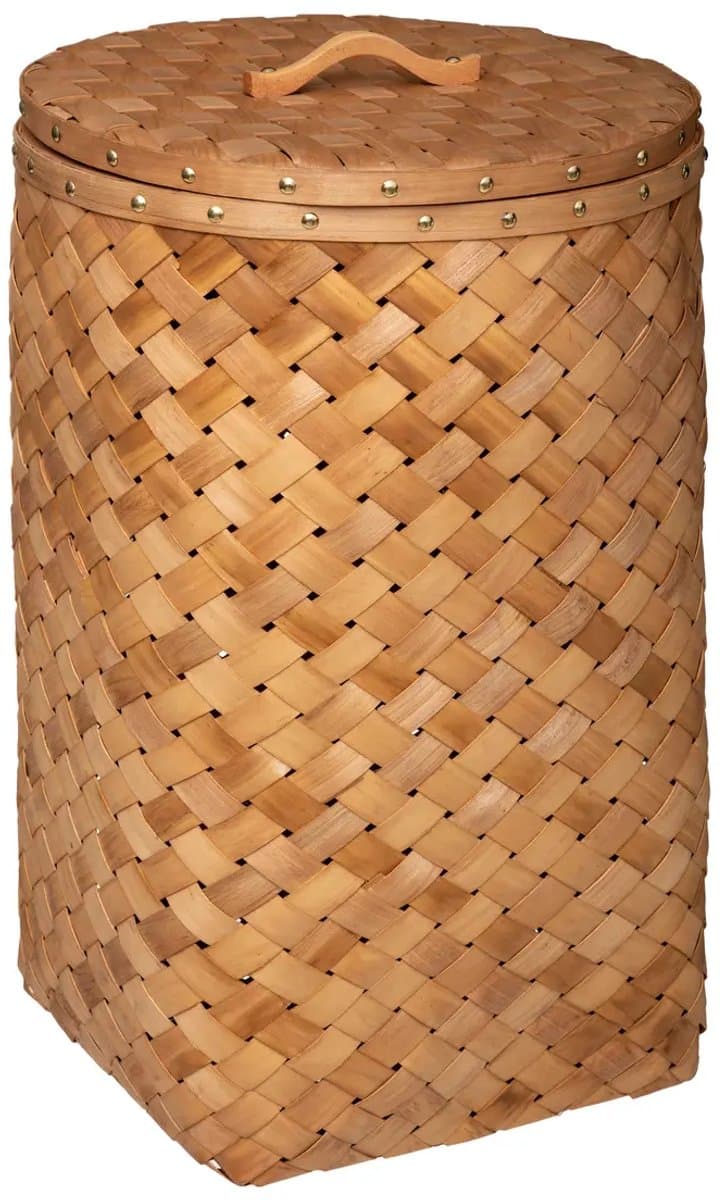 Set van 2 Houten Wasmanden – Opbergmanden met Deksel – Melvin — afbeelding 1