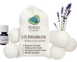 Lavendel Drogerballen set - 6 Wasdroger Ballen met Lavendel Olie - Wool dryer balls - Wasdrogerballen - Wasmachine ballen - Droogballen van Wol - 10ml etherische olie — afbeelding 1