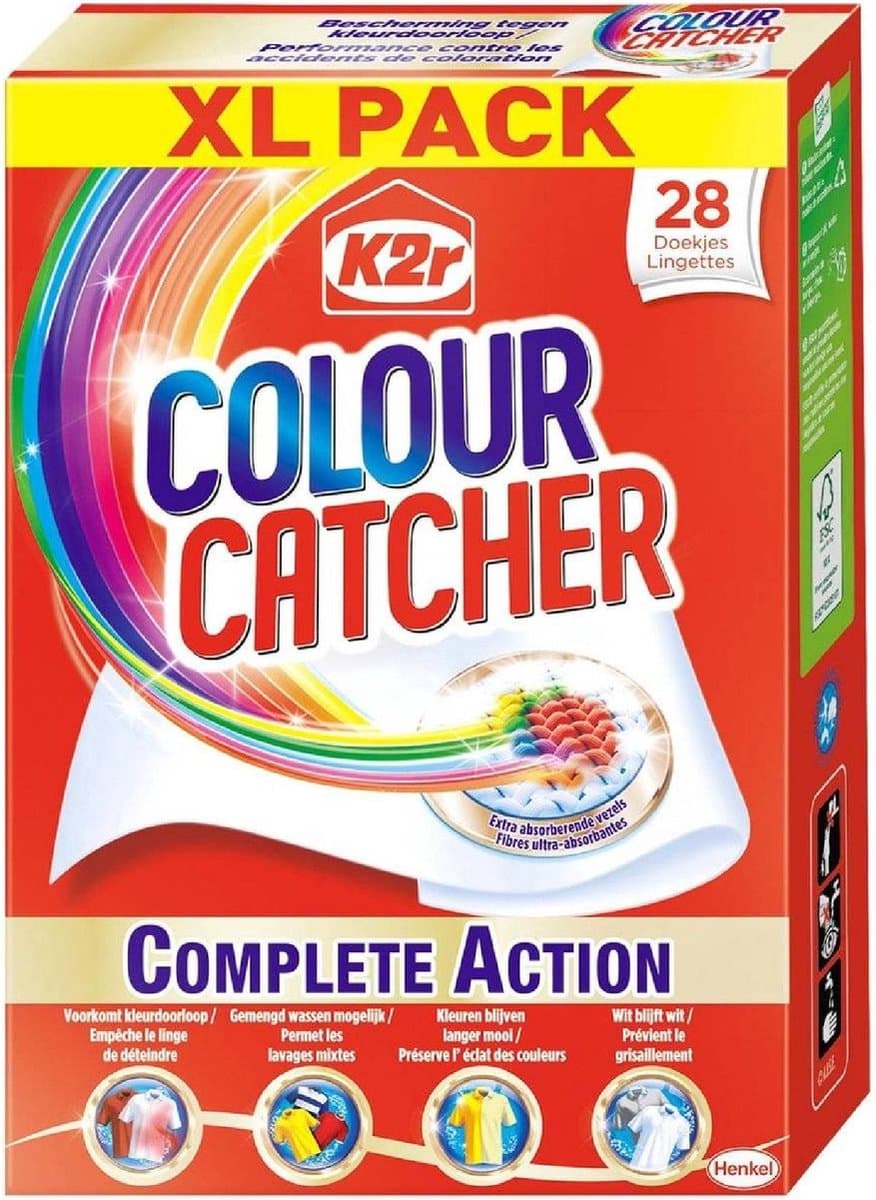 Wasmiddel - K2r Colour Catcher Anti-kleurdoorloop doekjes 56 stuks — afbeelding 1