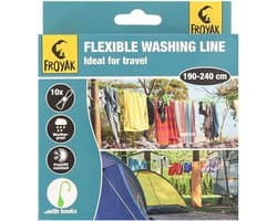 Camping Waslijn - Flexibel - 10 Haken — afbeelding 1