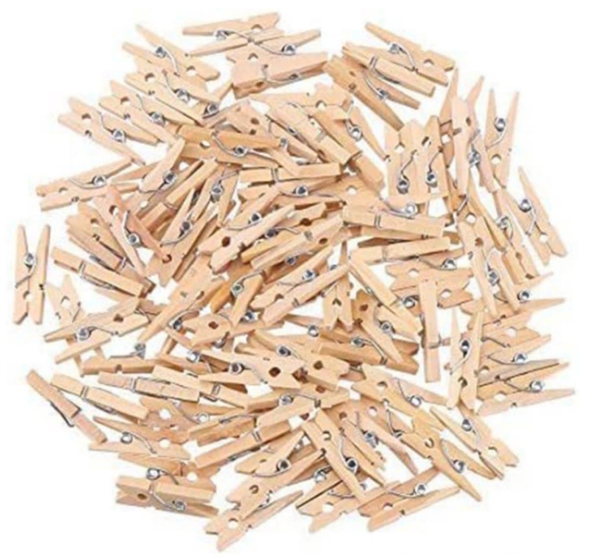 Mini wasknijpers - Duurzaam hout - 25 mm kleine houten wasknijpers - Fotoklemmen - Hobbyklemmen - 100 stuks — afbeelding 1