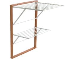 Droogrek KEVIN - afsluitbaar - 11 m uittrekbaar - hout - finish cherry