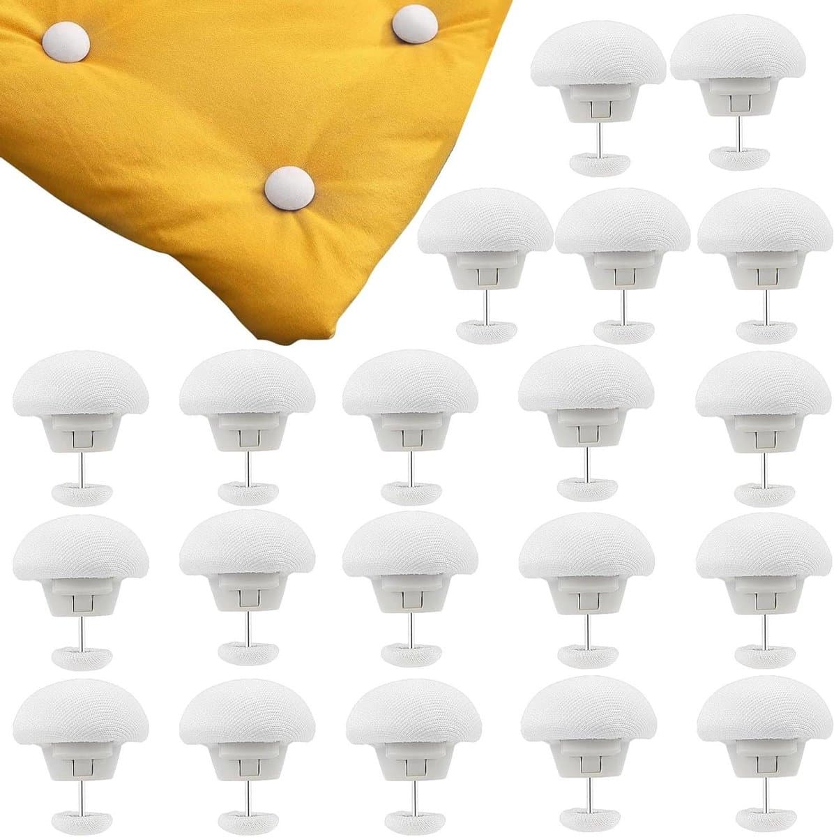 20 Stuks Witte Duvet Cover Clips 3x2.5cm Bed Sheet Tensioners Deck Clips Non Slip met Knopen - Voor Dekbedovertrekken Lakens Gordijnen etc. — afbeelding 1