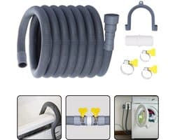 Wasmachine Afvoerslang - 1,5 Meter Verlengset - Flexibele Gegolfde Afvoerslang Voor Vaatwasser & Wasmachine - Eenvoudig te Installeren
