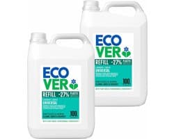 Ecover - Vloeibaar Wasmiddel Universal - Promopack 2 x 5 L - 200 wasbeurten - Plantaardig & Biologisch afbreekbaar - Krachtige reiniging bij 20°C - Frisse geur