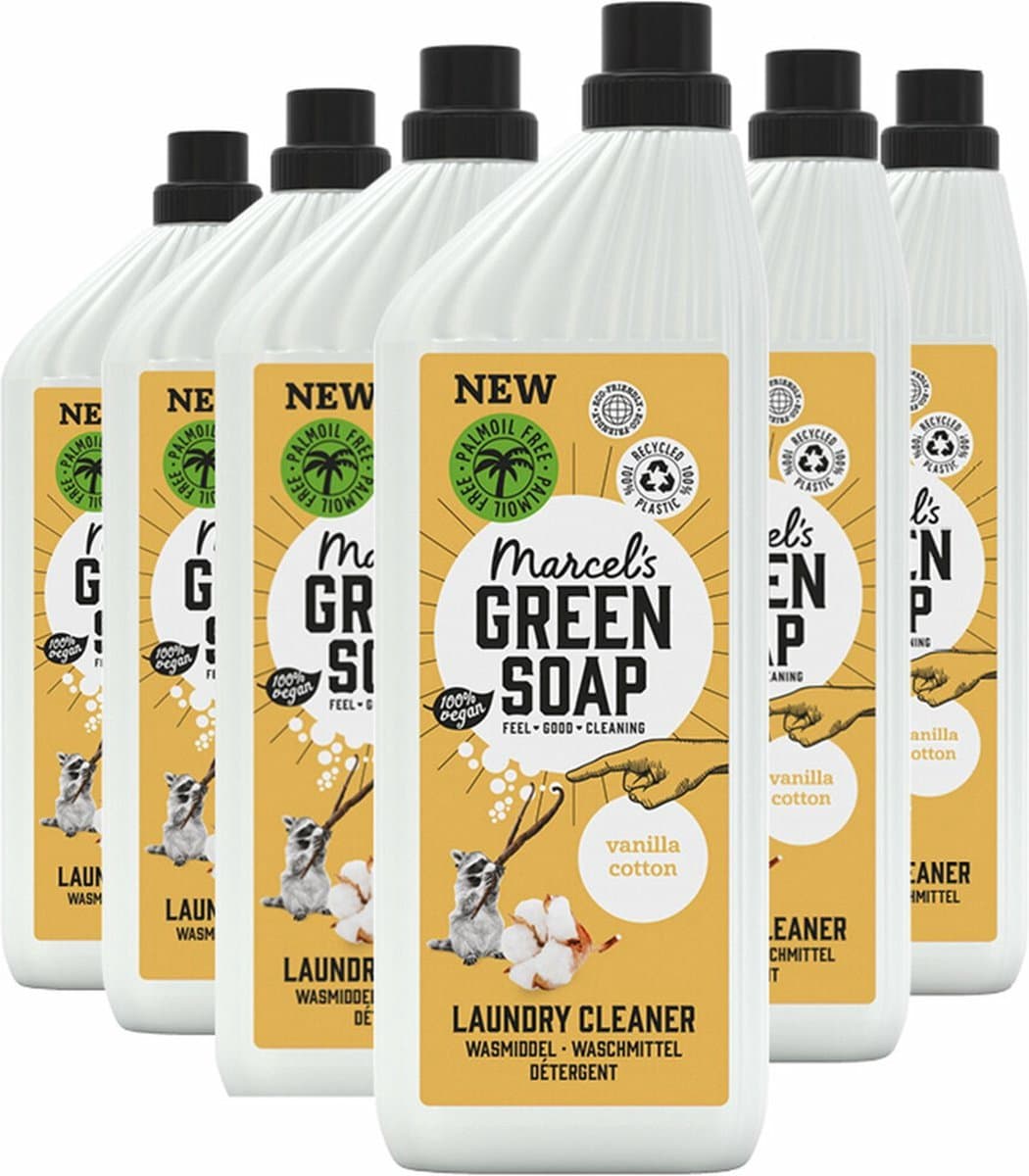 Marcel's Green Soap Wasmiddel Vanille & Katoen - 6 x 1 l — afbeelding 1