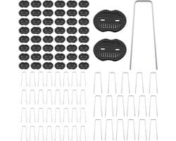 Stabiele grondankers voor onkruidvlies - 50 stuks + 50 sluitringen - 150 x 40 x 25 mm