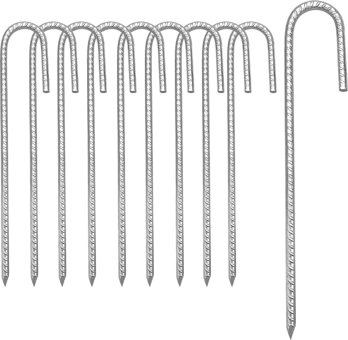NTHProducts - Tuinpinnen - Grondankers - Zeer robuust - Zilver - Tentpinnen - Ideaal voor tenten, partytenten en schuren - 10 stuks — afbeelding 1